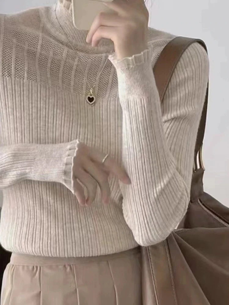 韩系法式欧根纱打底衫6331