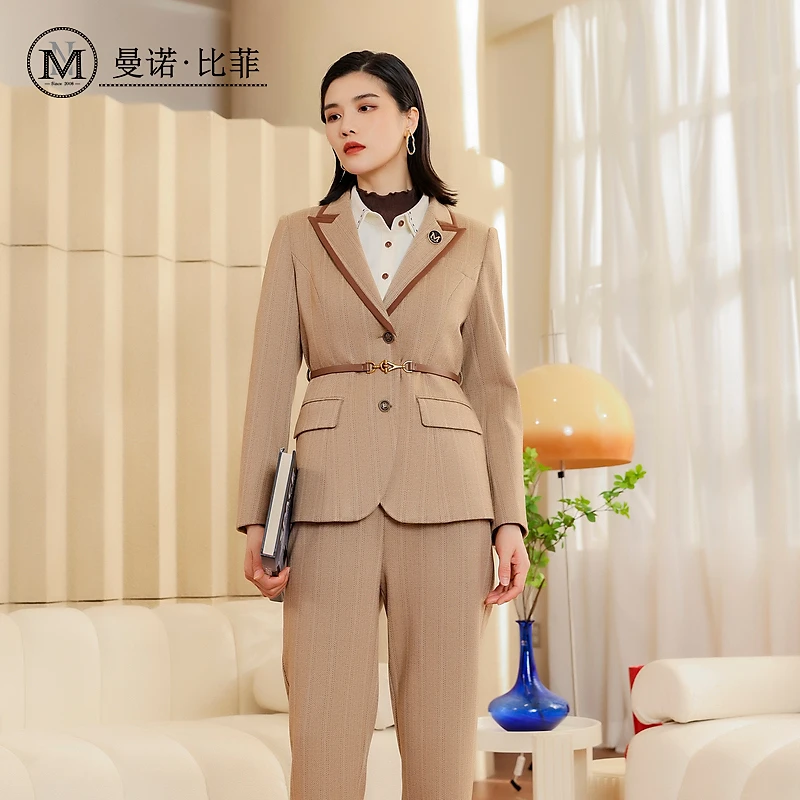 曼诺比菲商场同款冬季西装外套女高级感休闲西服薄MCBG143062