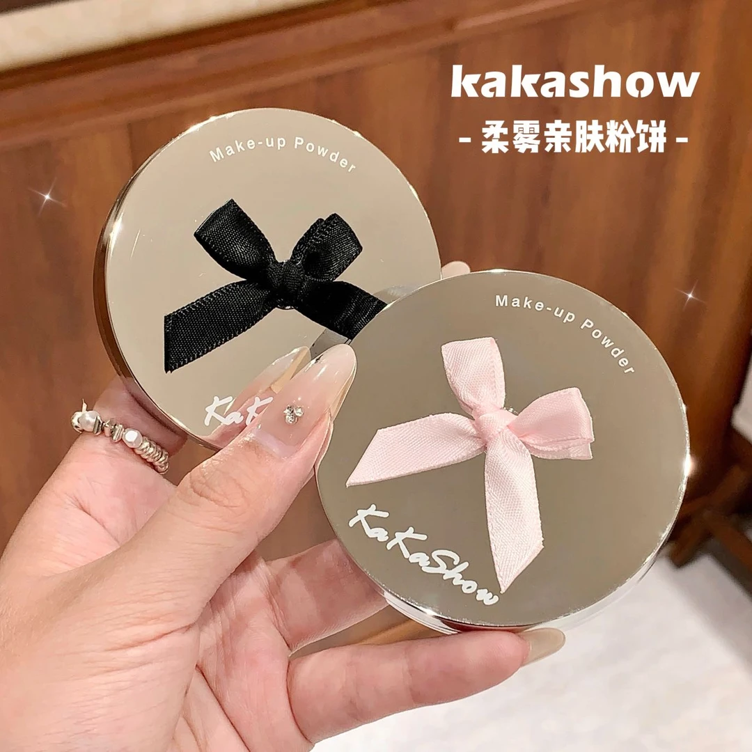 kakashow蝴蝶结定妆粉散粉持久遮瑕养肤磨皮补妆防水干油皮学生