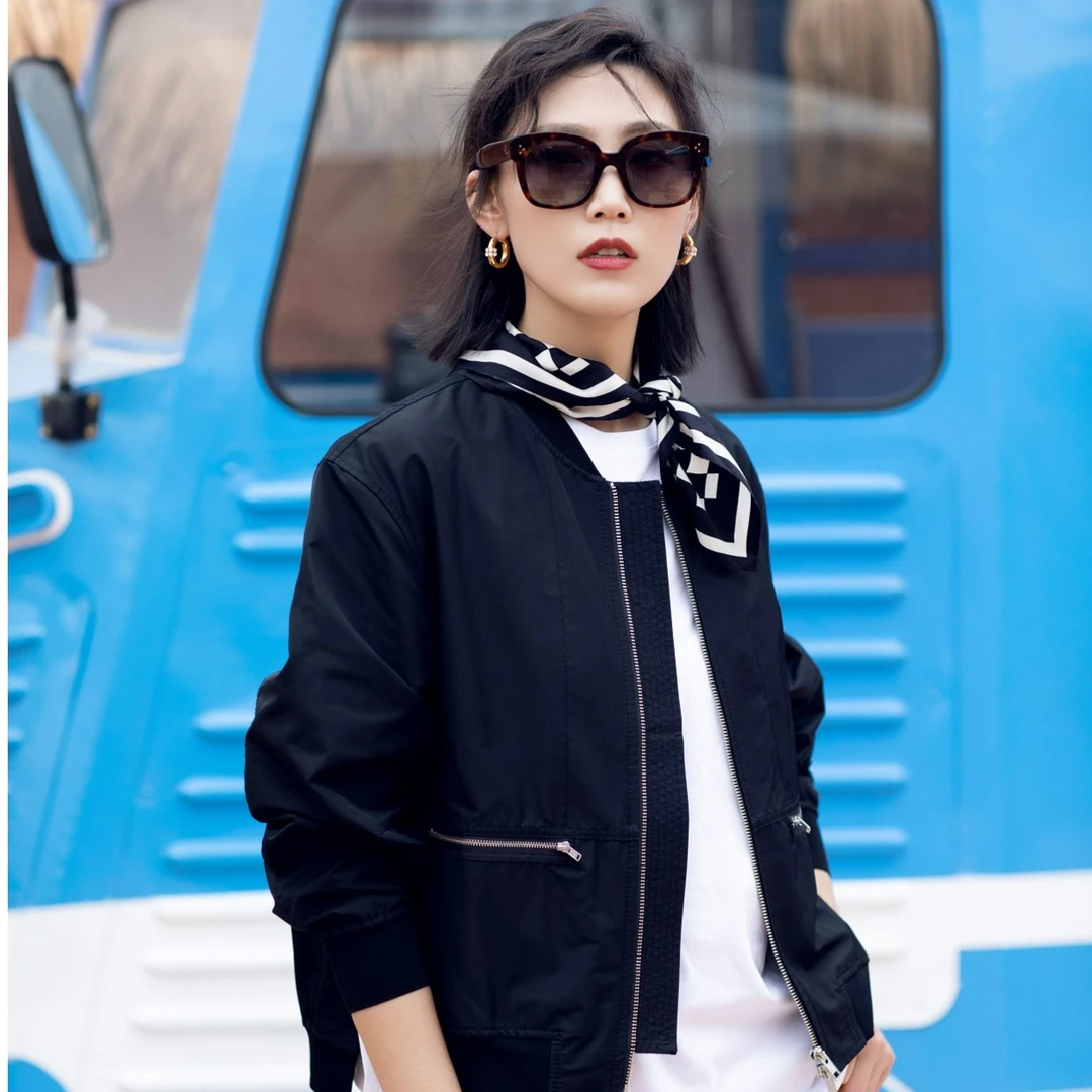 AMASS阿玛施 时尚百搭简约棒球服夹克短外套女 5400119