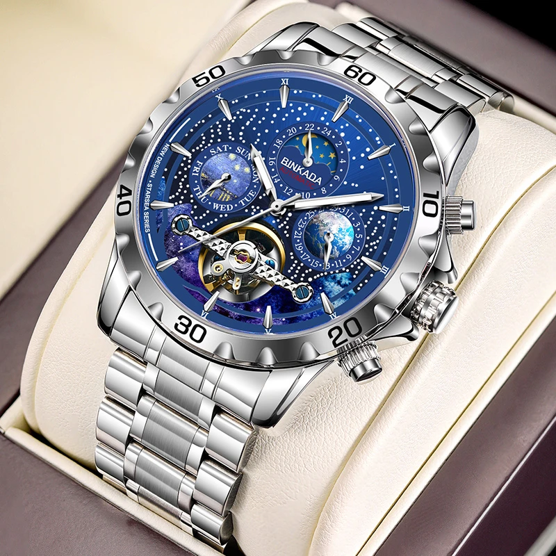 【YKL】宾卡达（binkada）潮百搭星辰大海男士全自动机械腕表-6945