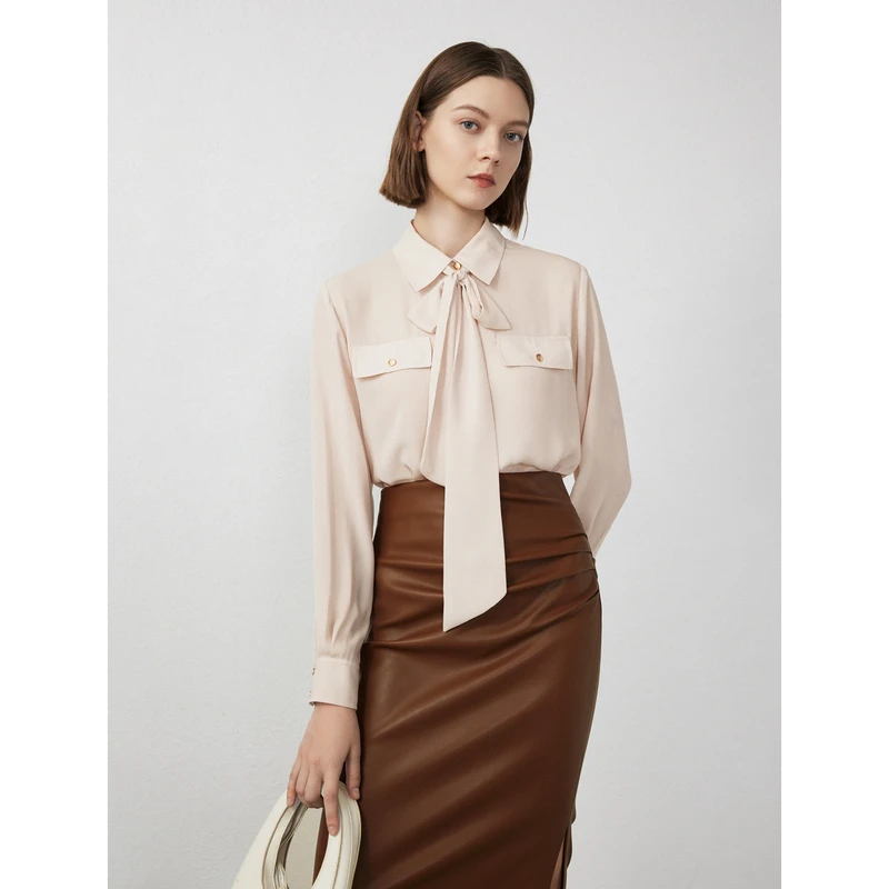 【薄荷曼波】朗姿法式条纹复古浪漫通勤长袖上衣2024春季衬衫衬衣女