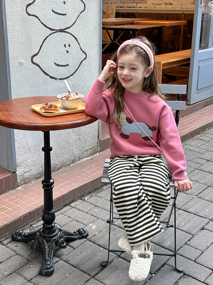 【现货已开价】儿童卡通可爱毛衣2024冬新款韩版针织上衣 24Z162