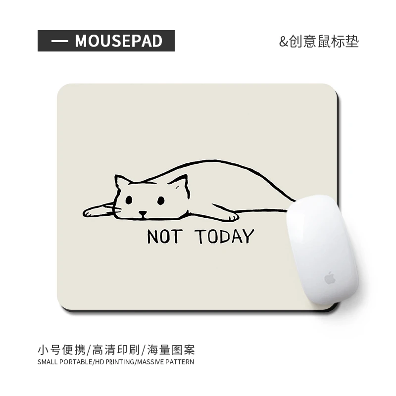 可爱黑猫小号鼠标垫男女生简约办公娱乐加厚ins风电脑桌垫护腕垫