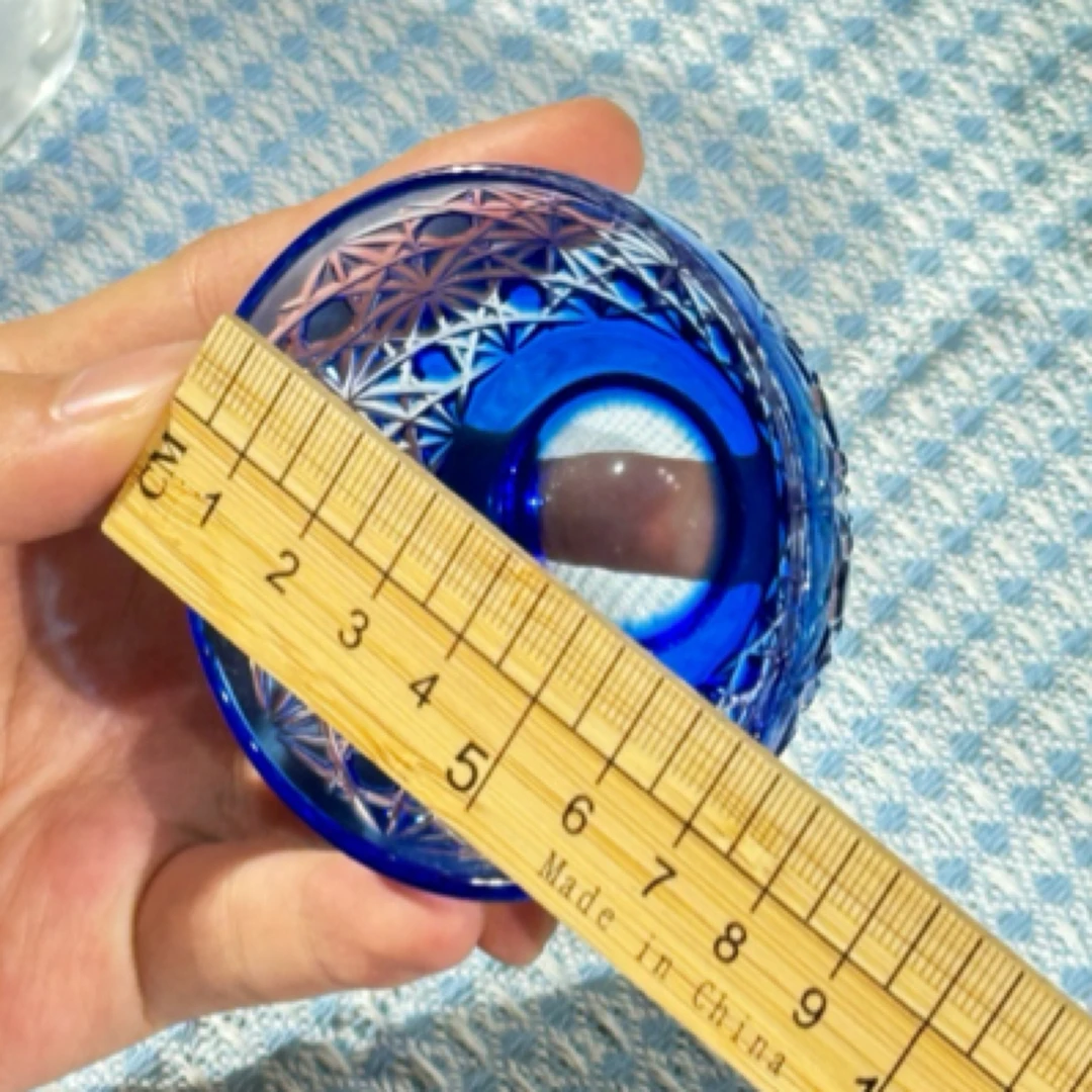 日式切子手工雕刻水晶玻璃清酒杯家用创意