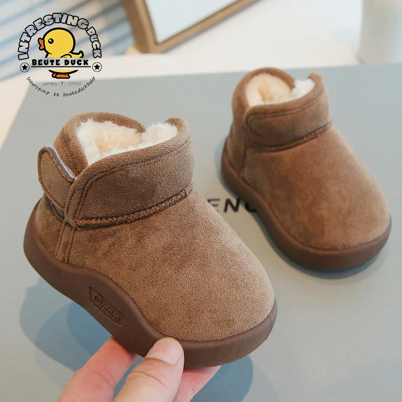 BEUTE DUCK宝宝雪地靴男加厚防滑儿童棉鞋女童保暖小孩子短靴冬天