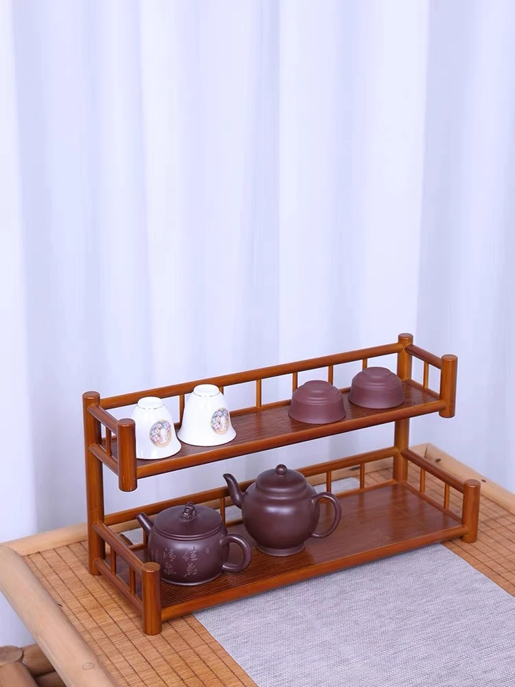 云梯两层茶杯架茶具茶器收纳架中式展示架