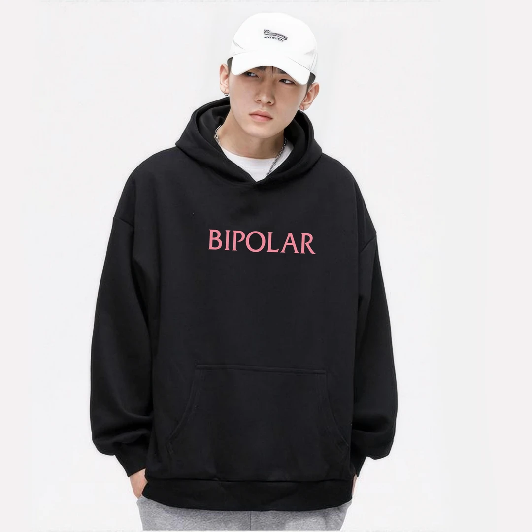 BIPOLAR潮牌连帽卫衣男加绒加厚重磅美式新款宽松情侣装外套秋冬