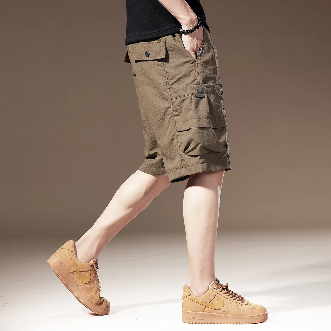 美式多口袋户外工装短裤男2024新款宽松大码百搭夏季休闲五分中裤