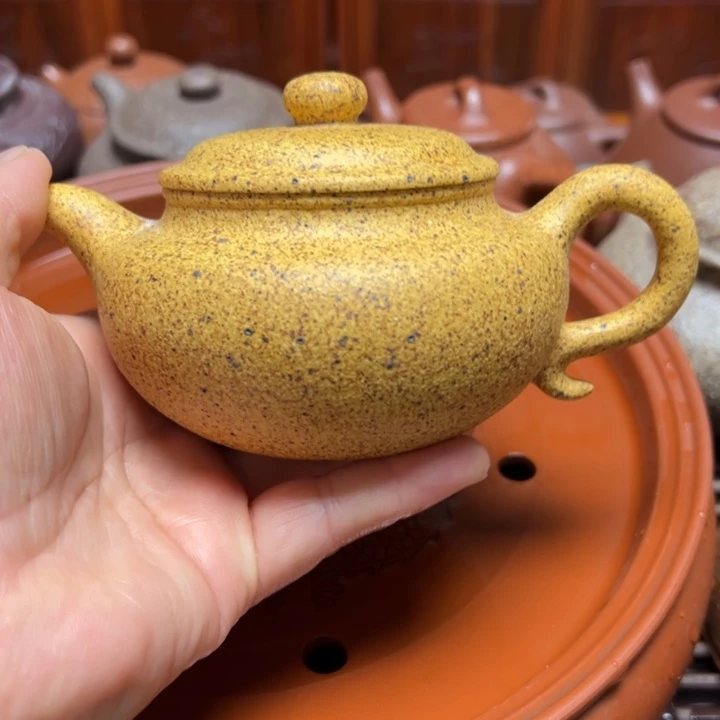 紫砂茶壶宜兴原矿金丝楠木