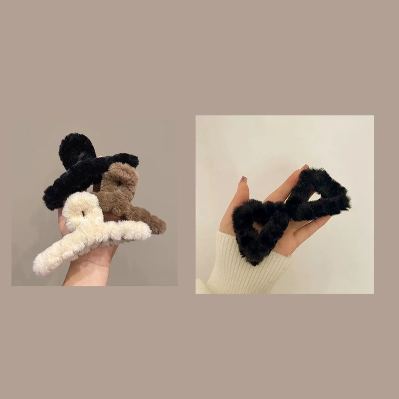 网红毛绒发夹ins高颜值盘发夹抓夹