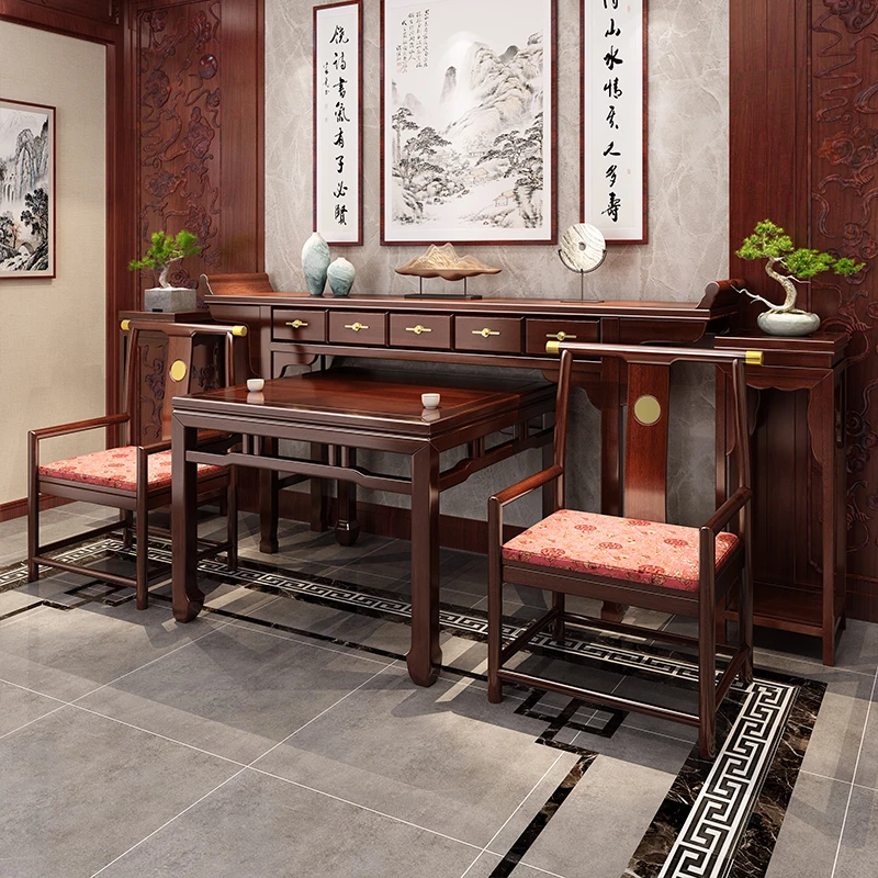 新中式橡木实木供桌中堂四件套农村条案香案家用香火佛桌神台组合