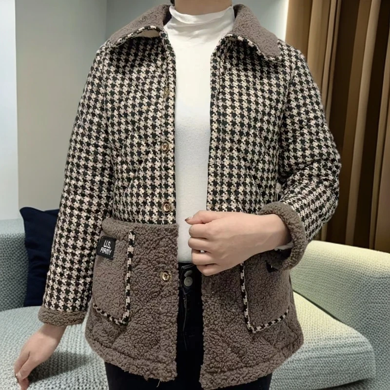 新款妈妈冬装加绒加厚外套中老年女装洋气保暖棉袄棉服