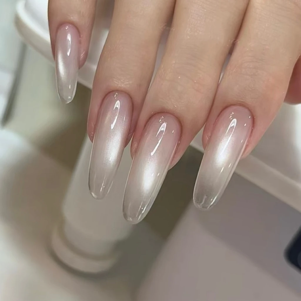 『S1786』ab点清透！(可备注不透)纯手工穿戴甲  18种甲型定制