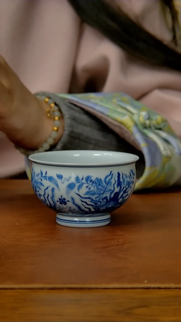 【闪购商品】陶瓷海水荷花炉式杯（柴窑）  827