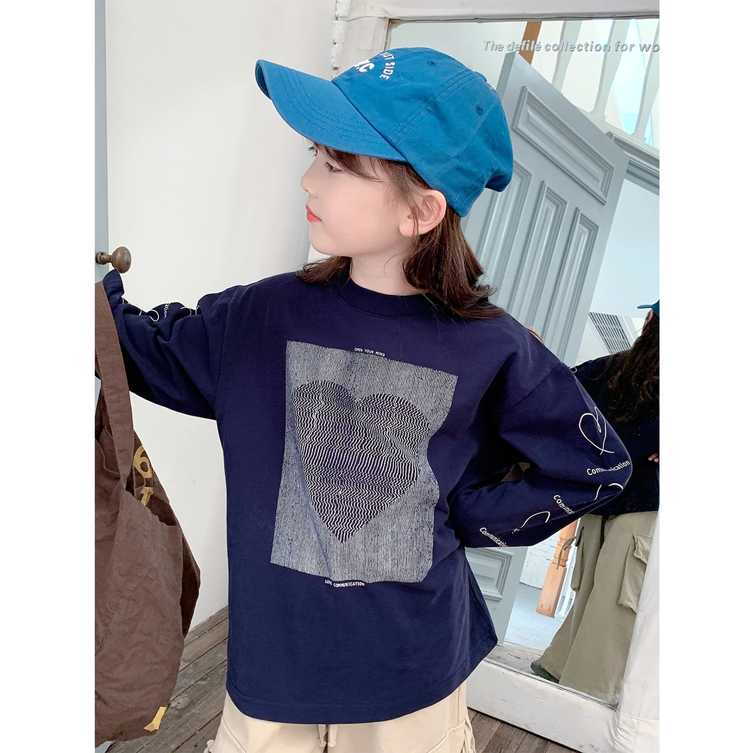 女童长袖T恤童装2024秋装新款儿童韩版上衣体恤打底衫T24301