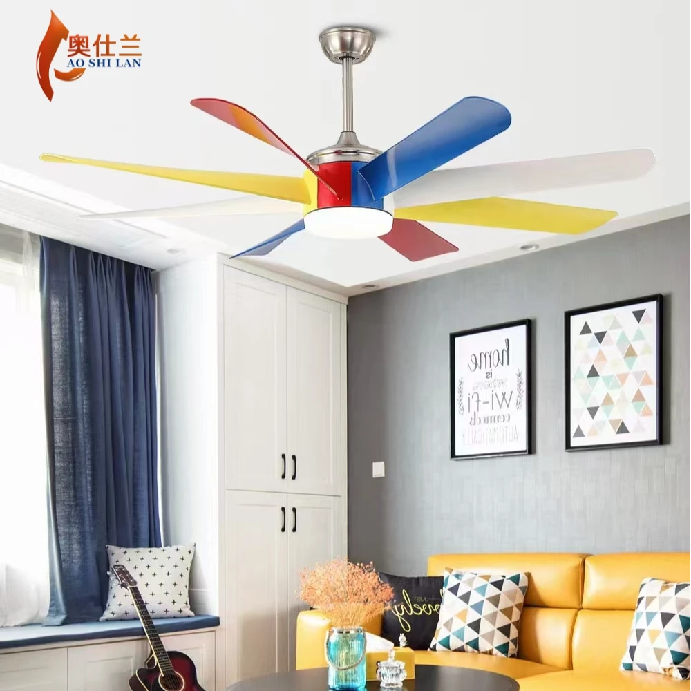 大风扇吊灯简约现代吊扇灯商用别墅餐厅客厅大尺寸风工业风扇灯