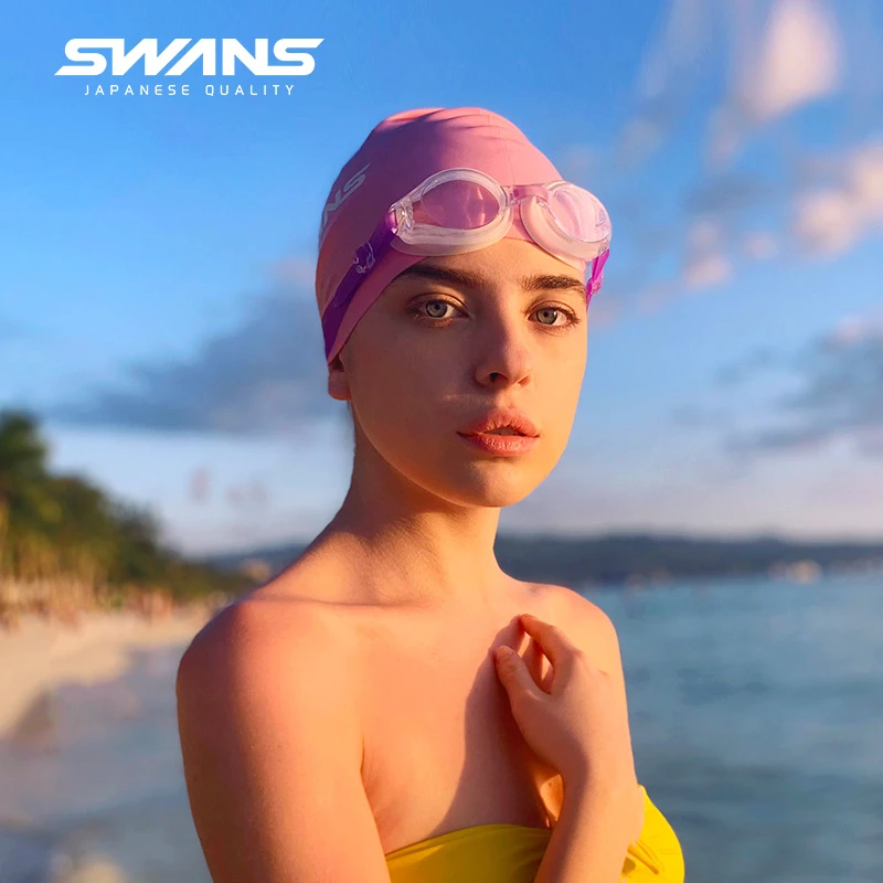 【SWANS】游泳帽男女成人儿童硅胶防水不勒头长发专用泳帽SA-18系列