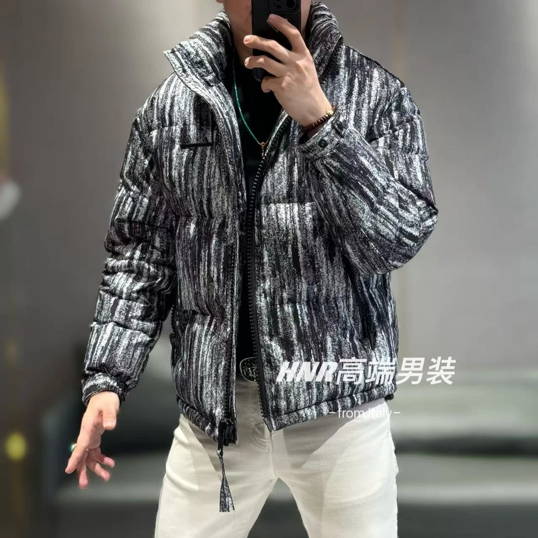 2024秋冬新款港风沾染风格图案小众时尚休闲潮流百搭羽绒服7711