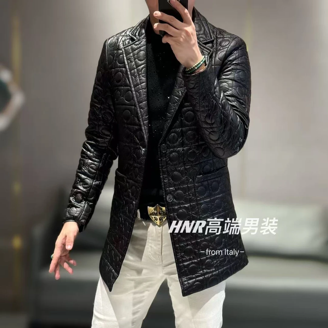 【6D立体定位】新款高端男士时尚休闲百搭潮流中长款棉夹克1026