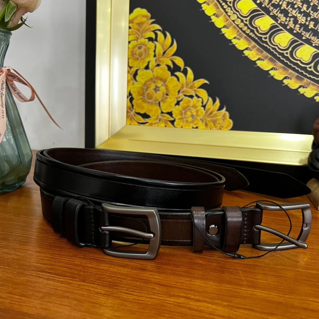 【小包快跑定制】男女通用皮带皮双环针扣头 休闲时尚百搭自主设计