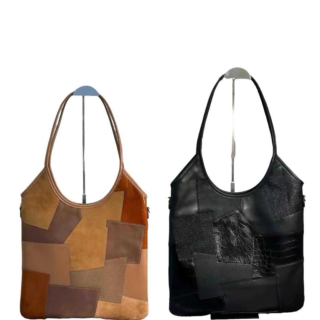 【小包快跑】补丁托特包 单肩手提女包休闲时尚百搭