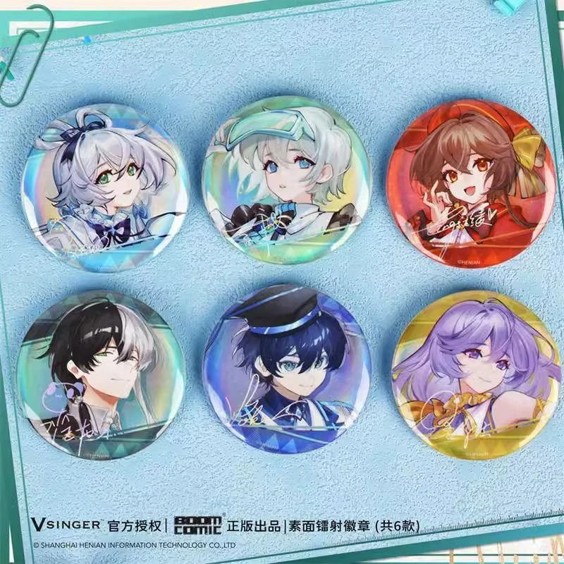 暴蒙正版 Vsinger 素面镭射徽章/吧唧 洛天依 言和 官谷周边