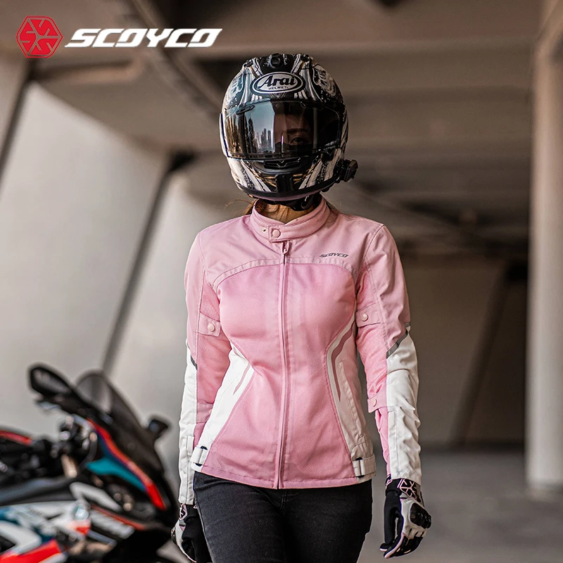 赛羽 JK206W 摩托车骑行服女款四季网眼透气机车修身夹克耐磨外套