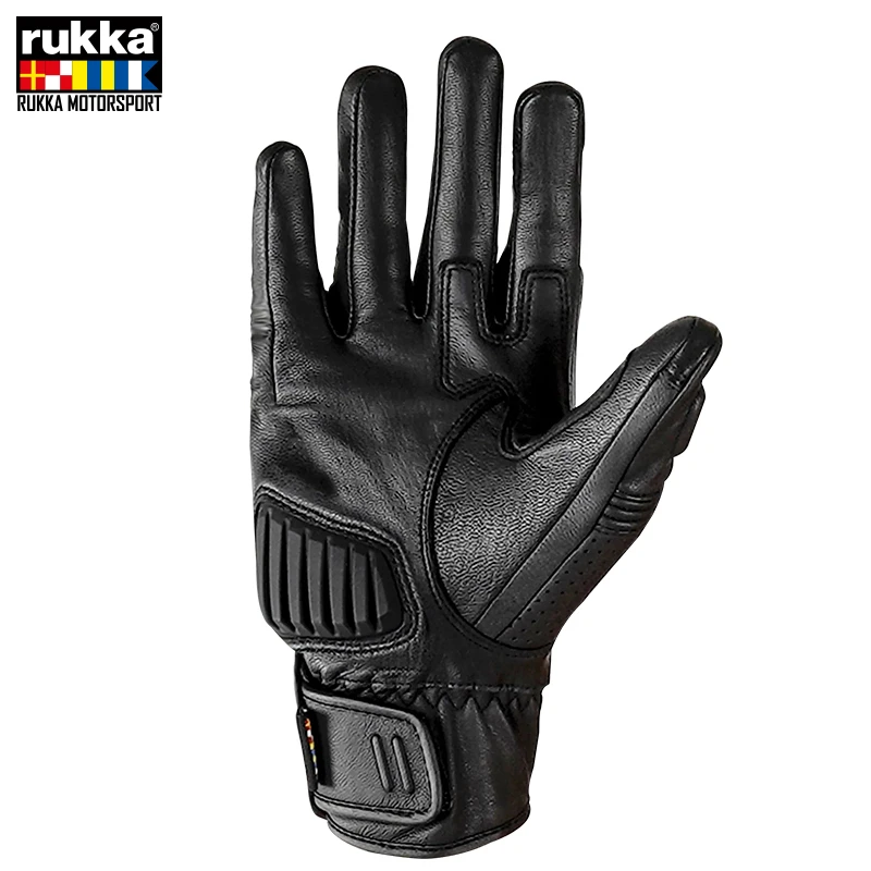 RUKKA卢卡Hero英雄2.0摩托车骑行手套男冬季透气机车复古触屏黑色