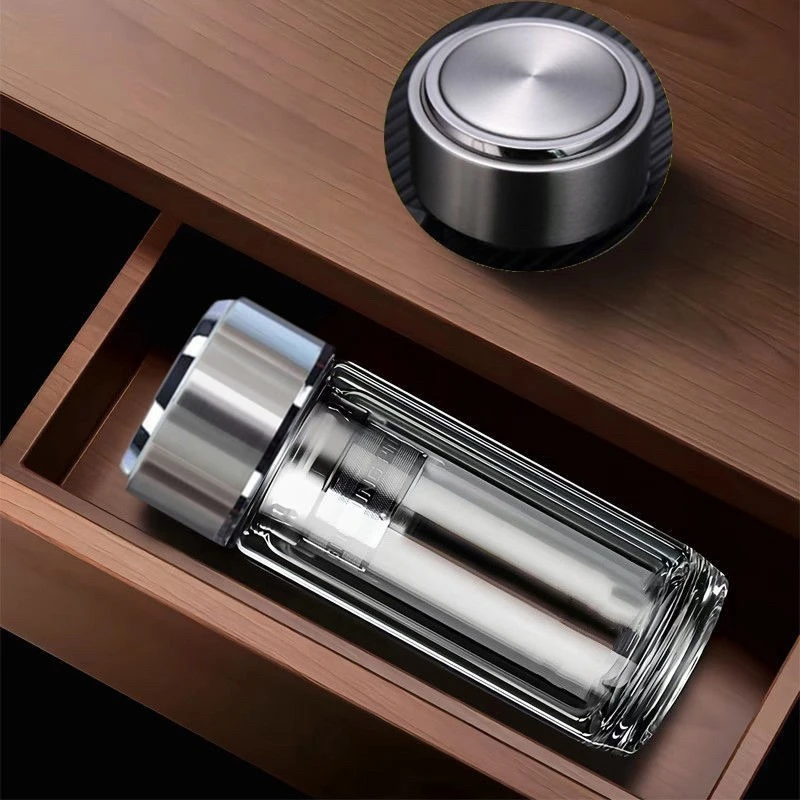 万象城撤柜高档男士泡茶专用杯防摔玻璃杯过滤大容量防爆耐高温