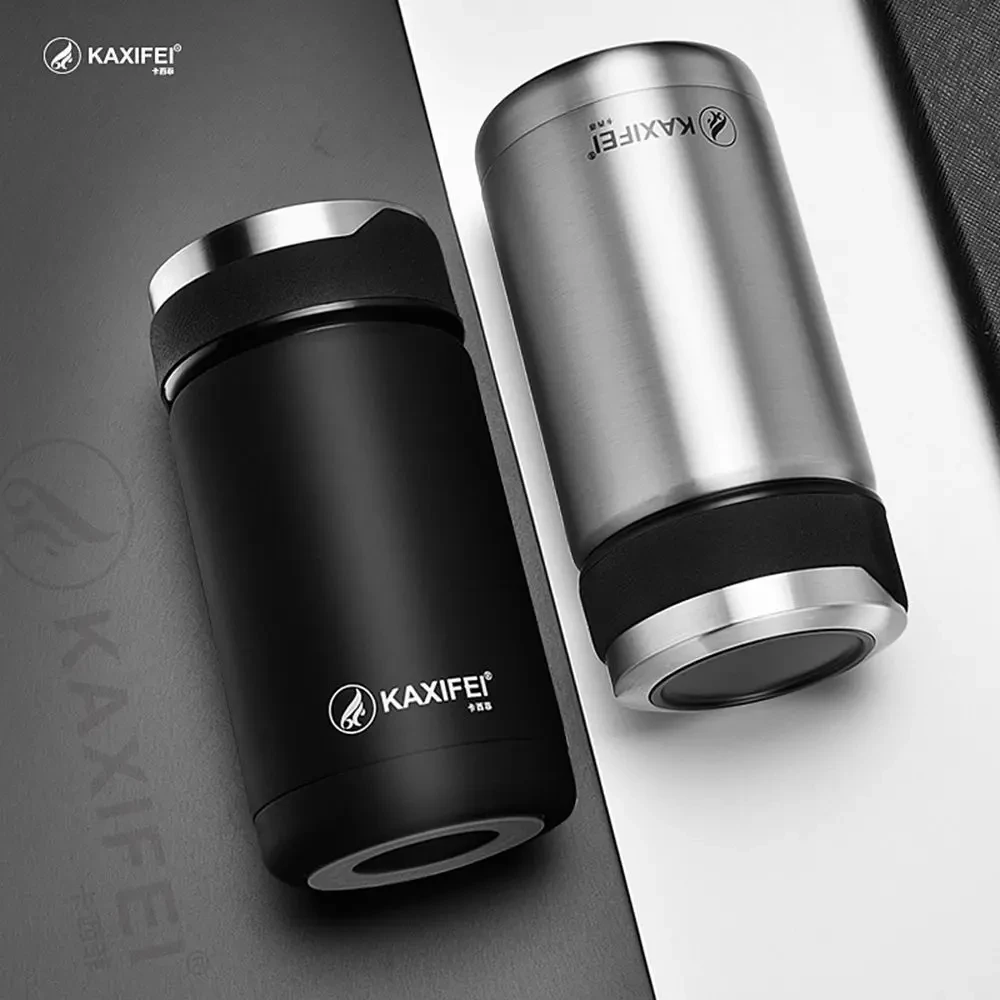 卡西菲保温杯304不锈钢高档车载保热保冷真空商务杯简约泡茶水杯