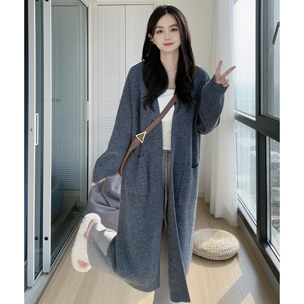 【豆子专属】23秋新款百搭口袋加厚韩版针织衫开衫外套