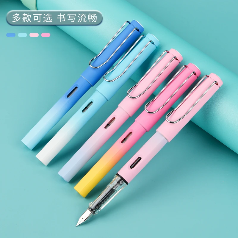 新款三年级初学者正姿渐变色高颜值钢笔矫正可替换墨囊墨水握姿