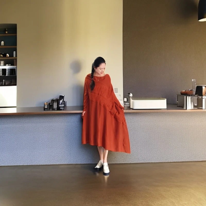 捡漏！秋冬女装羊毛连衣裙宽松遮肚子显瘦时尚不规则韩版流苏