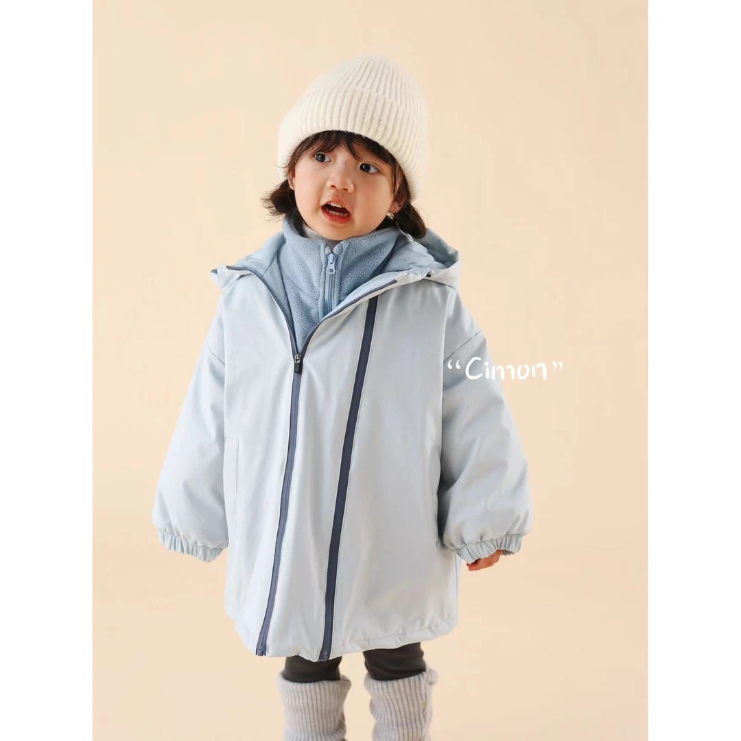 【启萌】新款保暖冲锋衣三合一户外男女童儿童外套C4W101