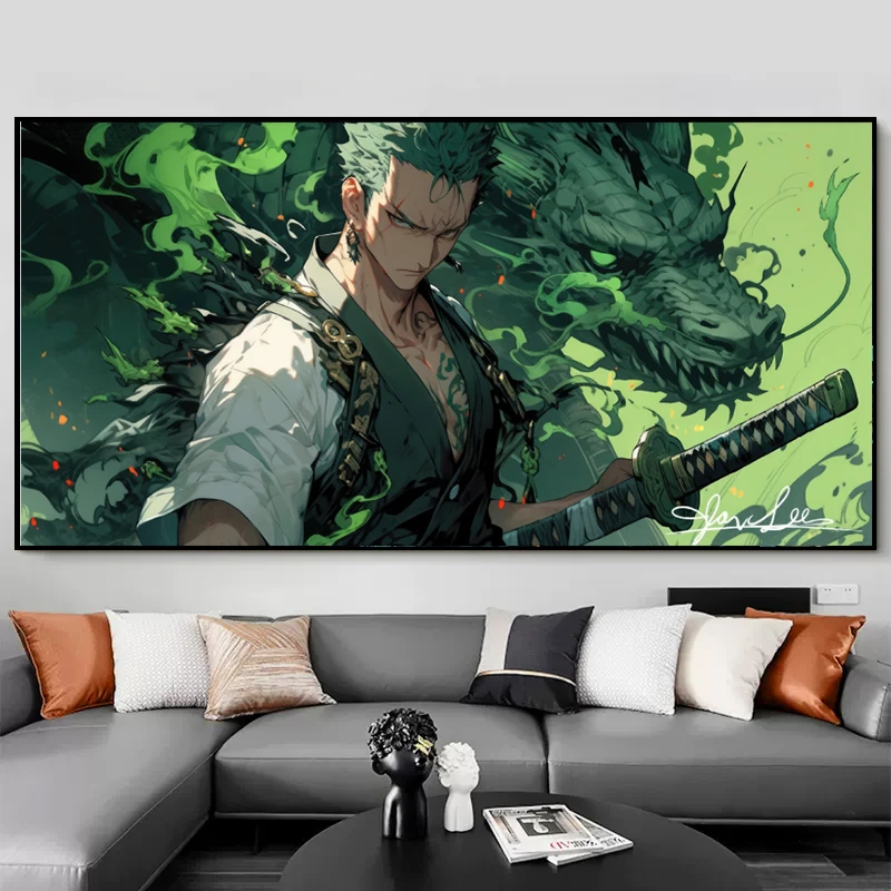 《索隆-青龙》海贼王系列挂画高端索隆装饰画链接铝合金50x100