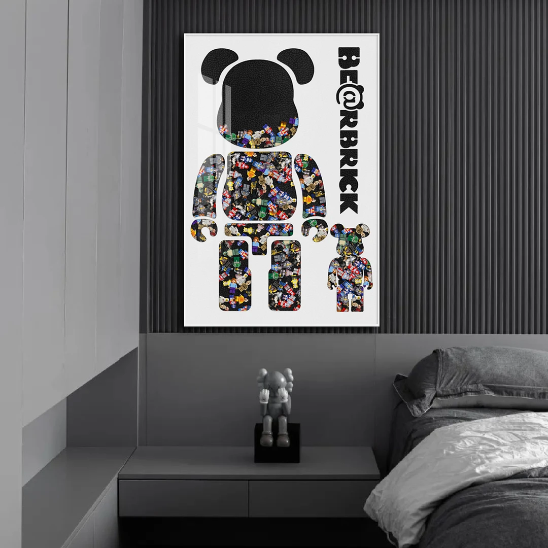 BE@RBRICK暴力熊简奢客厅装饰画背景墙挂画玄关装饰画床头挂画