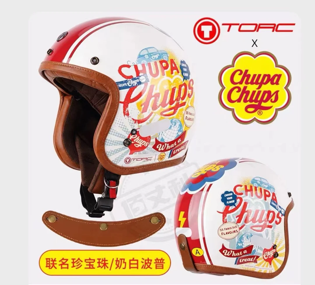美国TORC摩托车复古大半盔珍宝珠联名3/4盔