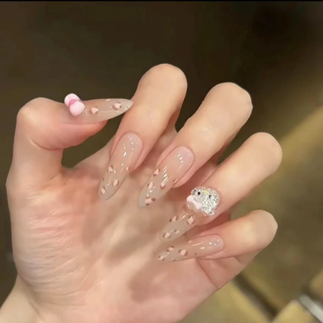 28【K门永存】10片装手工甲 法式辣妹穿戴甲