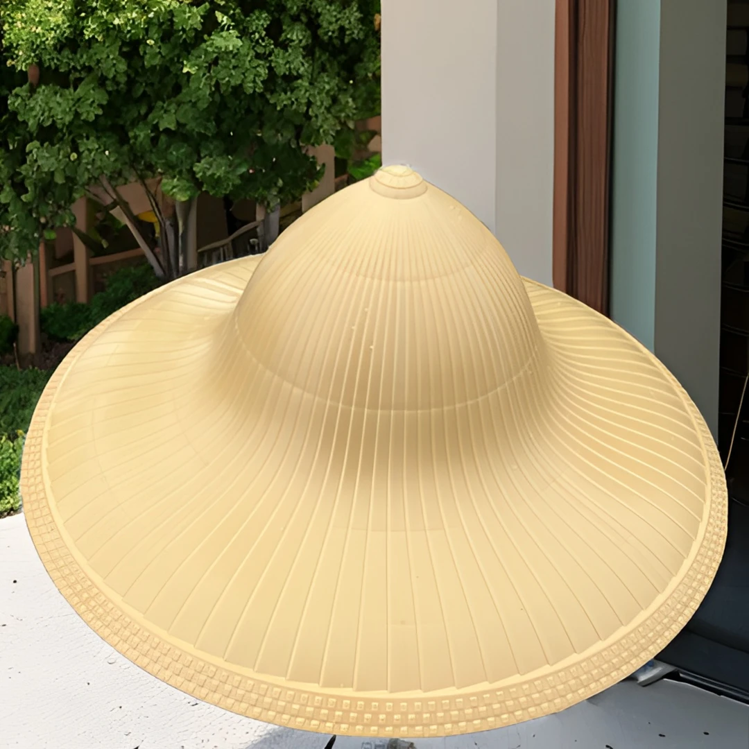 防水防晒斗笠帽加厚户外农用帽钓鱼工地防雨草帽农民农用采茶帽