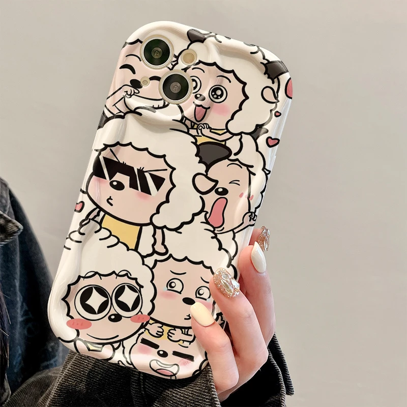 卡通懒羊羊iPhone15promax苹果14手机壳13软12奶油壳11软壳xs全包