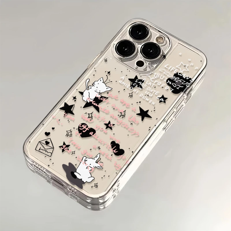 星星猫兔苹果oppo小米vivo华为iPhone15手机壳14promax太空软壳13