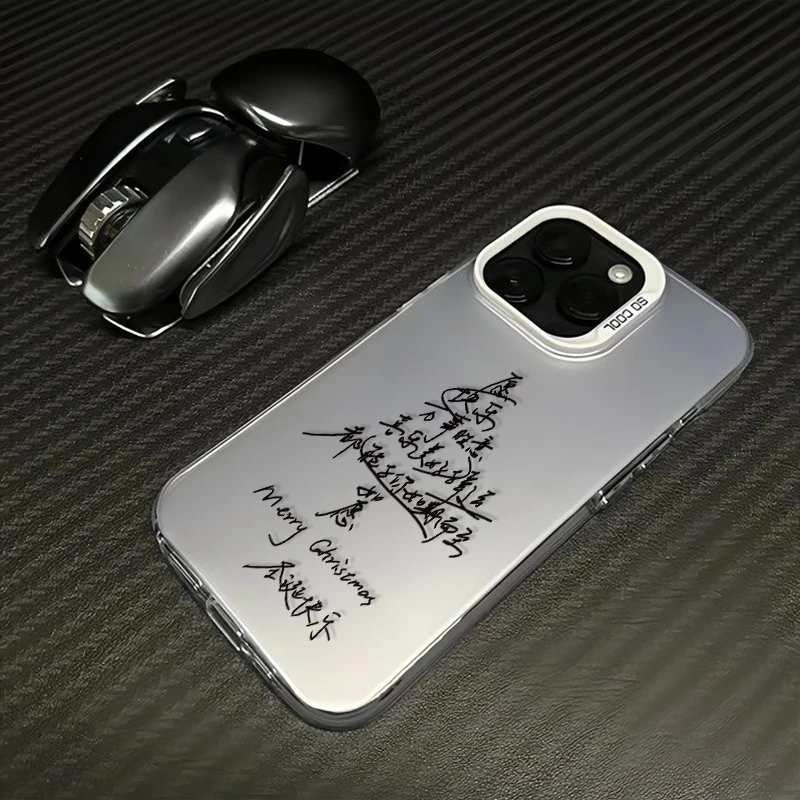 文字圣诞树苹果iPhone15promax手机壳14/13/12/11元气壳xr大孔软T
