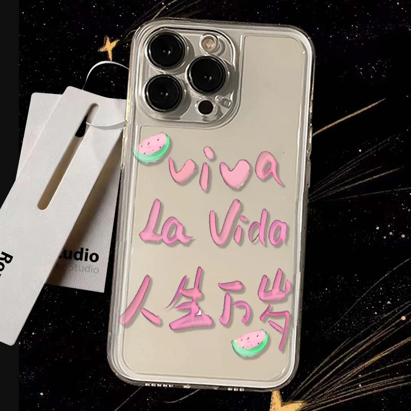 人生万岁西瓜苹果oppo小米华为iPhone15手机壳14promax太空13软12