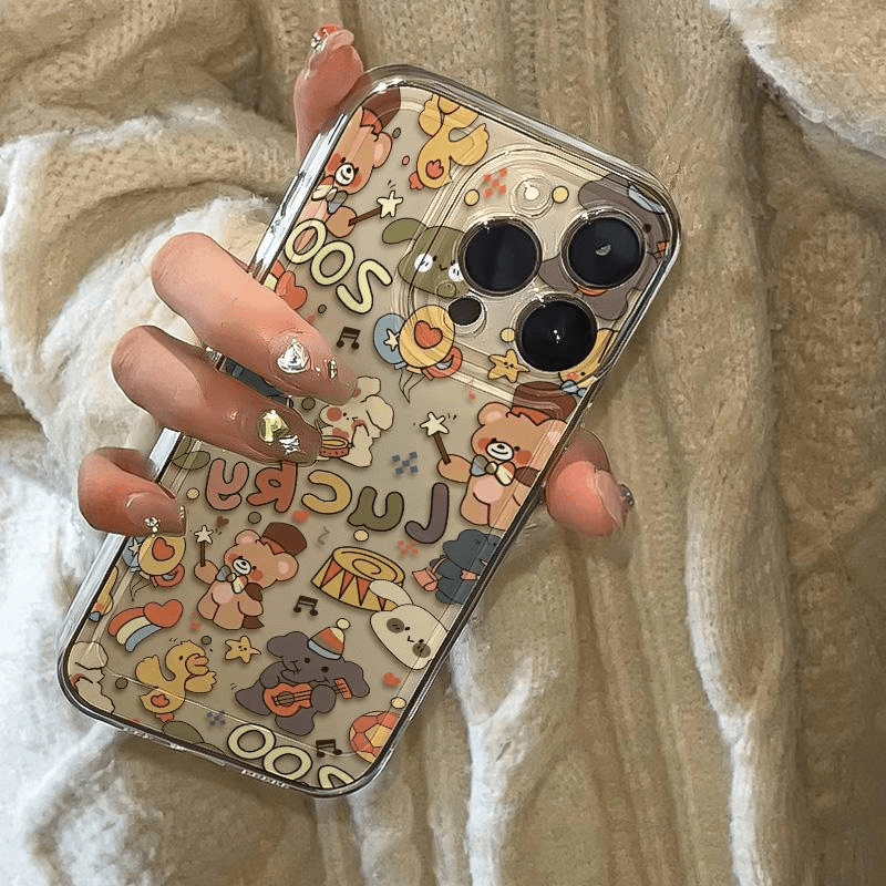 小动物聚会苹果iPhone15/14promax手机壳13软壳12太空壳11/xs/xrT