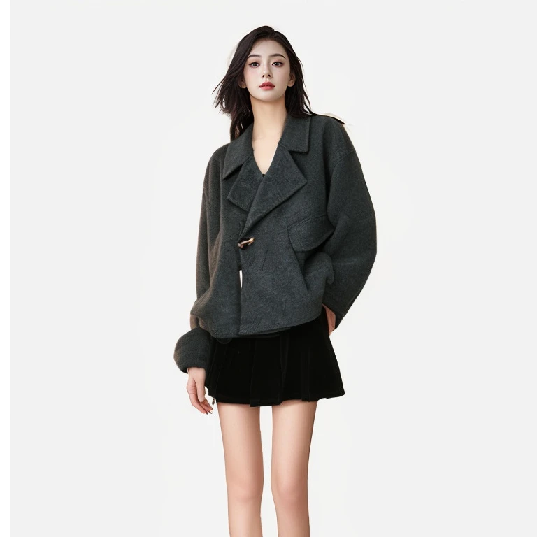 【宠粉专属】新款正品冬季小个子宽松双面羊毛大衣短款女装外套2220