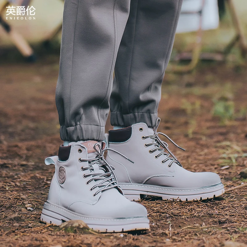 马丁靴男秋季英伦风复古工装鞋沙漠靴子户外鞋厚底大黄靴X560高帮