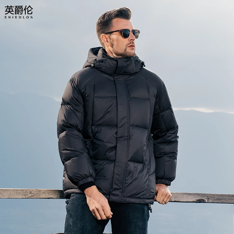 高充绒 90白鸭绒子羽绒服男冬季可拆卸连帽加厚面包服外套YR721