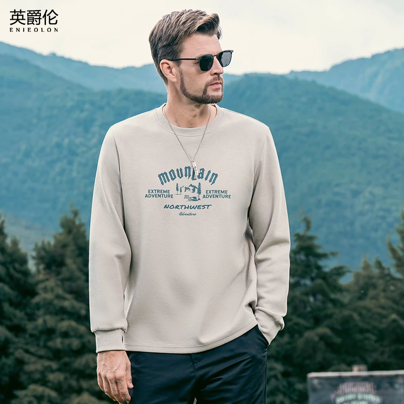 310G重磅美式复古卫衣男秋季新品潮流山系字母印花套头上衣WY1212