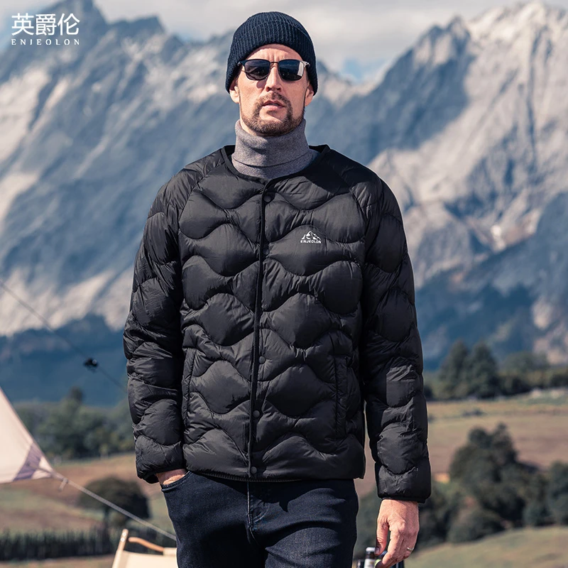 羽绒服男2023冬季新款薄款便捷式短款保暖运动无帽立领外套YR691